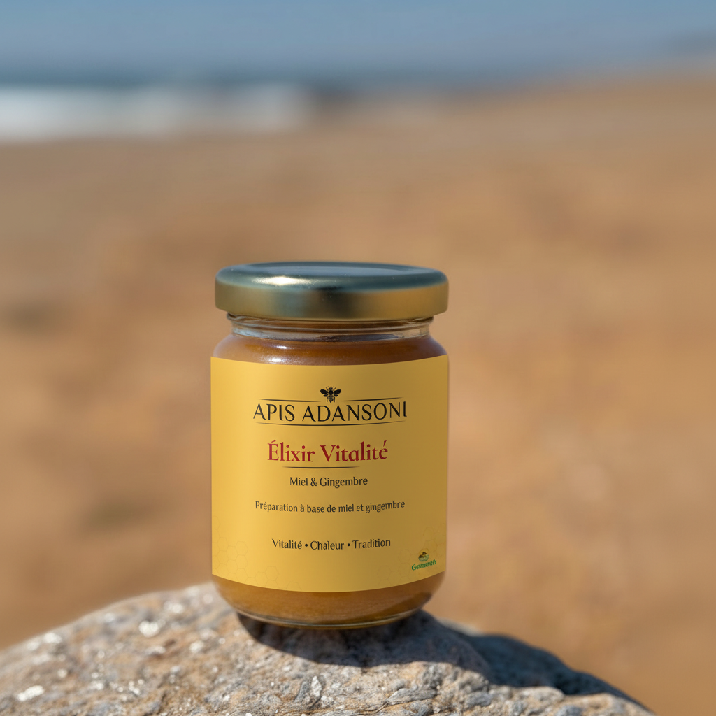 Gingembre étiquette sur pot plage